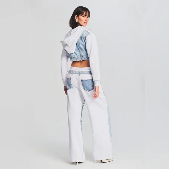 SER.O.YA ORSON WIDE LEG JOGGER SWEATPANTS, TIDAL, MEDIUM - Picture 4 of 16